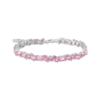Ezüst tenisz karkötő 31 rózsaszín cirkónia kővel
